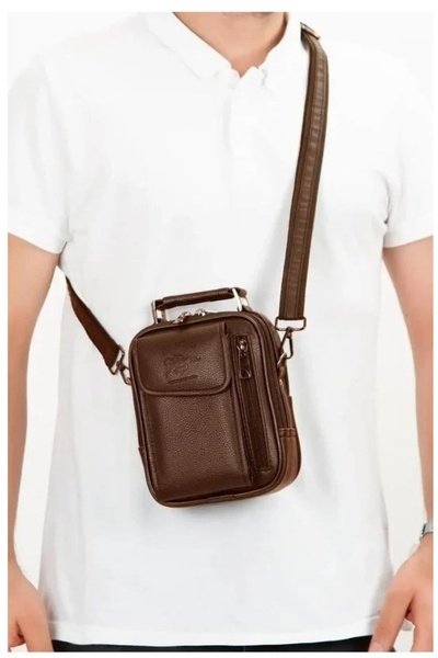 Newish Polo Messenger Bag with Cover and Pocket Small Size - Faux Leather