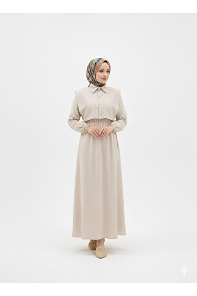 MODA Φόρεμα Hijab από ύφασμα φράουλας με αποσπώμενο γιακά