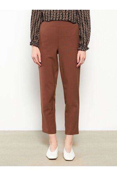 LC Waikiki Kadın Beli Lastikli Rahat Kalıp Düz Pantolon