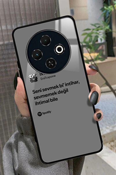 TECNO Spark 30C Uyumlu Şarkı Sözü Tasarımlı Glossy Premium Kılıf