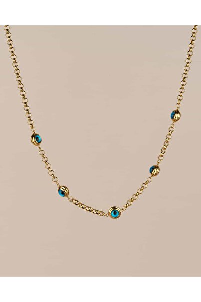 Portakal Esintisi قلادة أزيلينا نازار الفولاذية المرصعة بالخرز