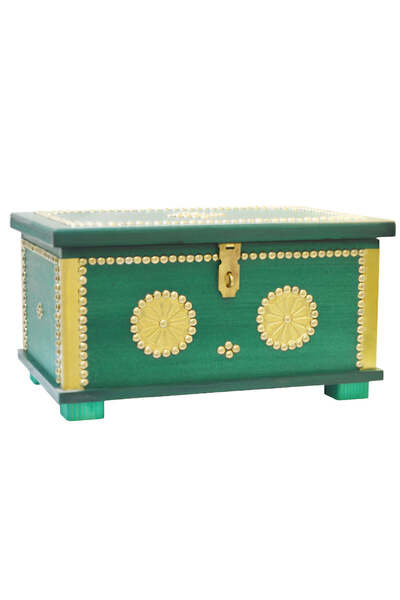 genric Luxury handmade wooden box decorated with brass nails