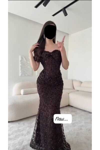 NALA FASHION Dark brown evening dress