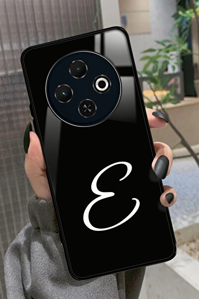 TECNO Spark 30C Uyumlu E Harfi Yazılı Glossy Premium Kılıf