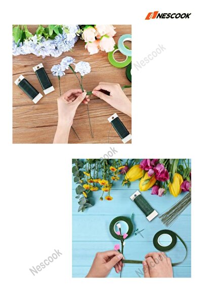 Neskuk 20'li Paket Çiçek Teli 24 Ayar El Sanatları Tel Çiçekçi Tel Saplar , Çiçek Aranjmanı Malzemeleri