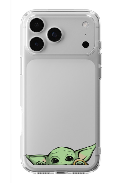 moonset Iphone 17 PRO MAX Uyumlu Yoda Tasarımlı Baskılı Şeffaf Telefon Kılıfı