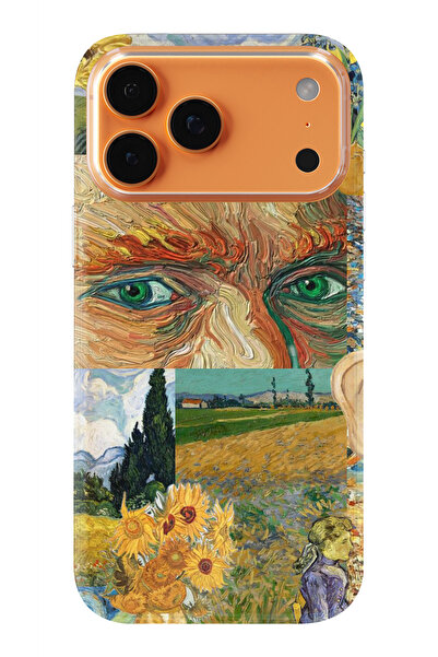 moonset Iphone 17 Pro Uyumlu Van Gogh Tasarımlı Baskılı Şeffaf Telefon Kılıfı