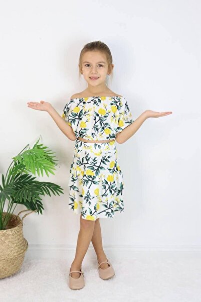 TR Girl's Lemon Printed Crop Skirt Set (6-C)