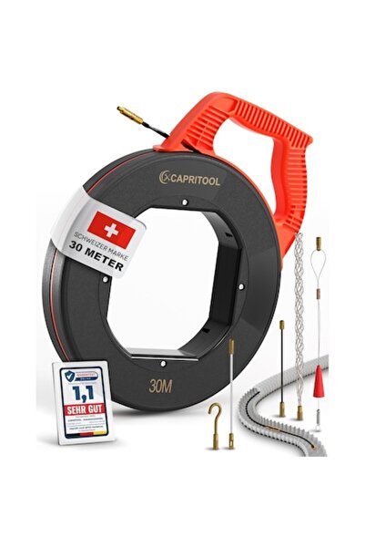 Capritool Dispozitiv de tragere a cablului, ghidaj, 30 de metri, 4 capete inc...