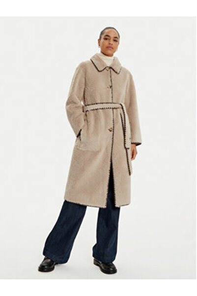 Oui Γυναικείο παλτό ελαφρύ εφαρμογής 88948 1242108 Μπεζ