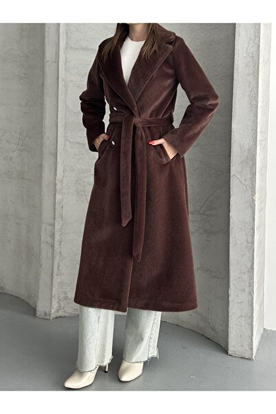 Fashionbox Women's Premium Quality Hairy Texture Shaggy Textured Fit Cashmere Coat 25106