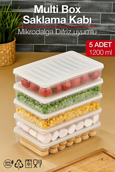 ALP HOME Multi Box 5 Li Set Saklama Kabı Seti - Dondurucu & Mikrodalga Uyumlu