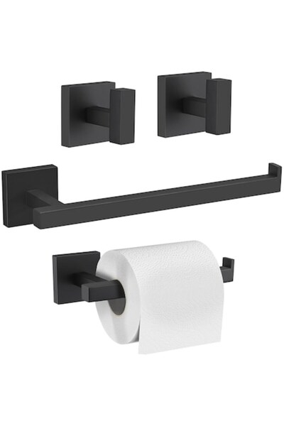 TURS Set de 4 cârlige pentru baie - Suport pentru prosoape, Suport pentru hâr...