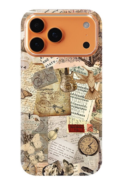 moonset Iphone 17 PRO MAX Uyumlu Vintage Tasarımlı Baskılı Şeffaf Telefon Kılıfı