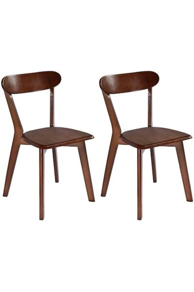 Home4U Set 2 Scaune DELAVIN, Lemn Masiv, Design Clasic, 41,5x40cm
