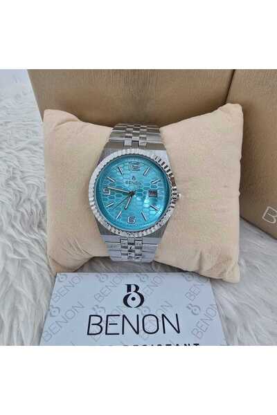 benon Men's watch from the Benon brand with a silver strap and a luxurious sk...