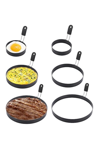 SHUESS Set de 6 inele pentru prăjituri, clătite, ouă (2×9 cm, 2×15 cm, 2×20 c...