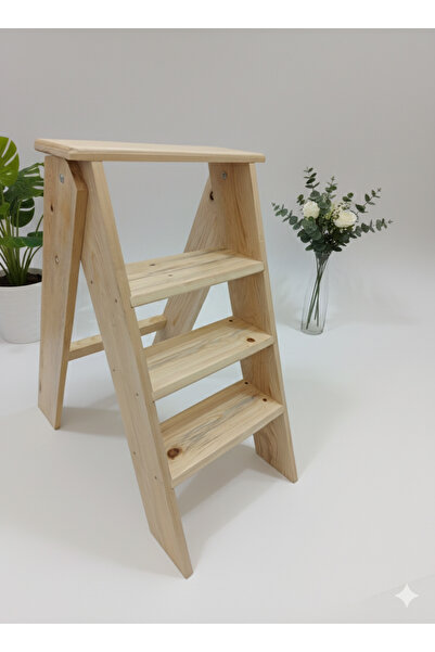Emek Ahşap & Aksesuar 3+1 Ahşap katlanir merdiven 80 cm