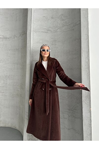 Fashionbox Women's Premium Quality Hairy Texture Shaggy Textured Fit Cashmere Coat 25106