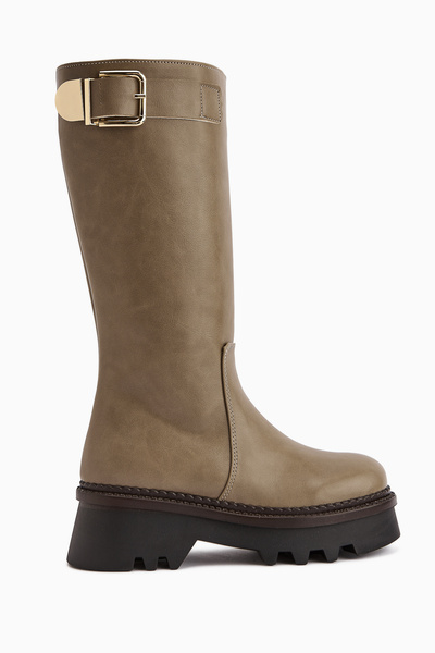 Limoya Cizme de damă cu talpă înaltă cu cataramă Hely Mink