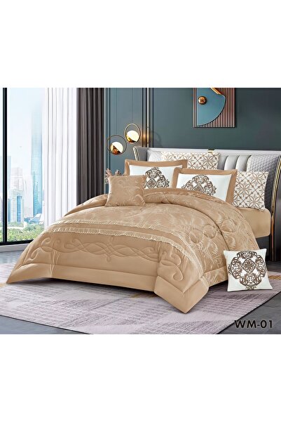 MW WM Winter Bedspread, Soft Velvet, with Prominent Details, Velvet Material and the Luxury of Lace, for the Elegant Only, Size 240*260