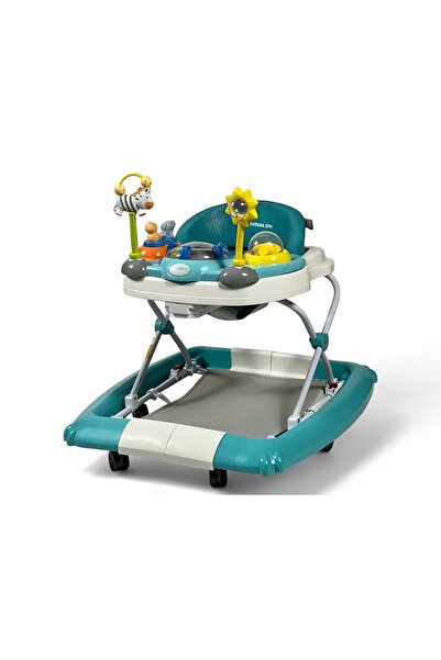 ALBADER 2-in-1 Baby Walker and Rocker, Height Adjustable Foldable Walker with Music, MAMALOVE Baby Walker