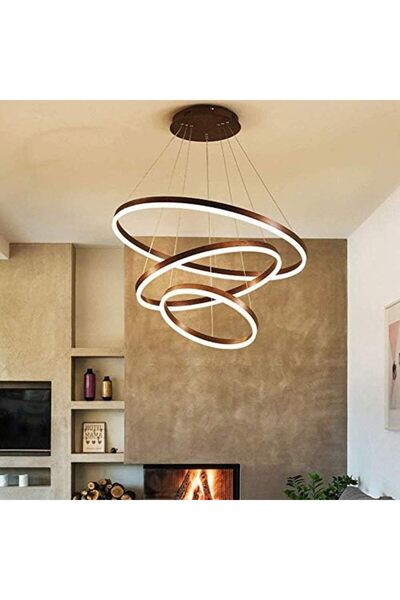 Almiftah ARABA Modern LED 76W Pendant Lamp Dining Room LED 3-Ring Dimmable Remote Control Hanging Light Livin