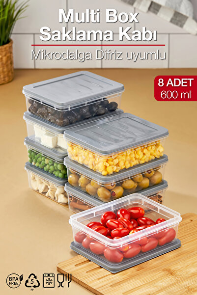 ALP HOME Multi Box 8 Li Set Saklama Kabı Seti - Dondurucu & Mikrodalga Uyumlu
