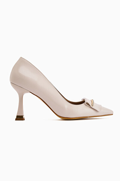 Limoya Saja Beige Buckle Women's Heeled Shoes