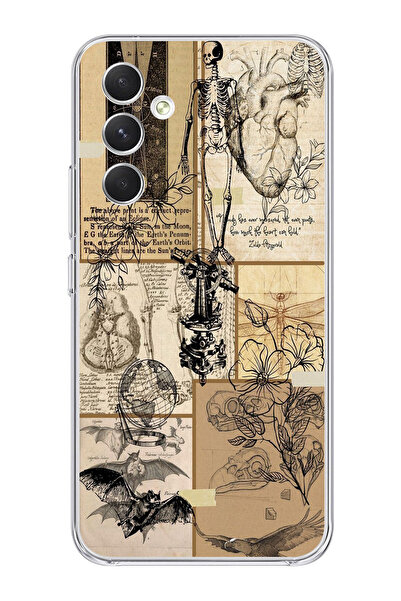 moonset Samsung Galaxy S25 PLUS Uyumlu İskelet Kolaj Tasarımlı Baskılı Şeffaf...