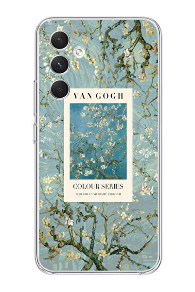 moonset Samsung Galaxy S25 Uyumlu Van Gogh Tasarımlı Baskılı Şeffaf Telefon K...