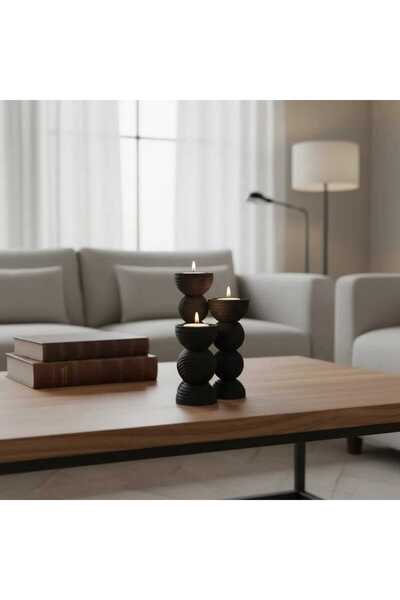 Casco طقم شمعدانات ديكور أسود (3 قطع)