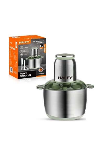 OEM Electric Chopper HALEY 1000W, 4 Stainless Blades, 5L Full Stainless Bowl, 2 Speeds, 2 Interchangeabl