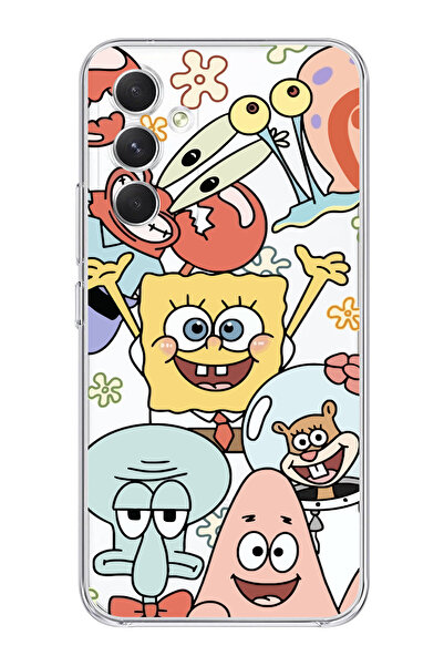 moonset Samsung Galaxy S25 FE Uyumlu Sünger Bob Tasarımlı Baskılı Şeffaf Tele...