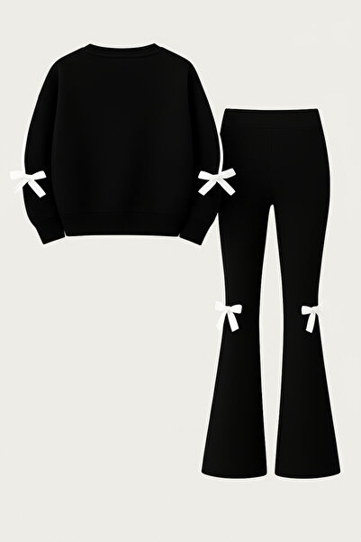 Entel Bow Detailed Leggings Top and Bottom Girl Set