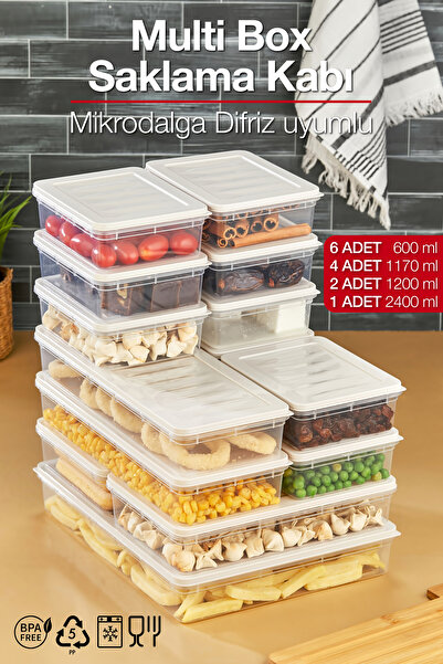 ALP HOME Multi Box 13 Parça 4 Farklı Boy Saklama Kabı Seti - Dondurucu & Mikr...