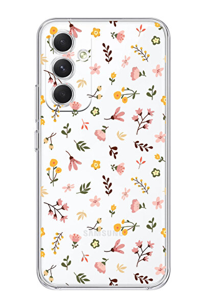 moonset Samsung Galaxy S25 FE Uyumlu Çiçekler Tasarımlı Baskılı Şeffaf Telefo...
