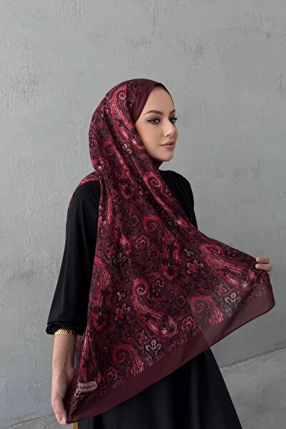 Byedauzunlar Bordo Laventa Koza %100 Pamuk Şal