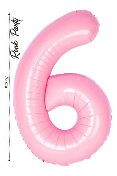ikm balon Folyo Balon 6 Rakamı Helyum Balon 76 Cm Pembe Renk - 6 Rakam Balon ...