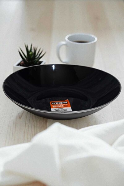 Luminarc Arcopal Zeliye Siyah 6'lı Çukur Yemek Tabağı Gmş