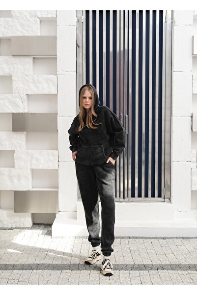 OUZ 3-Thread Hooded Tracksuit with Washing Effect