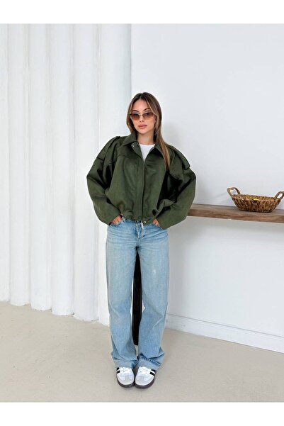 MODA DURAĞI Μπουφάν Bomber με φερμουάρ από σουέτ