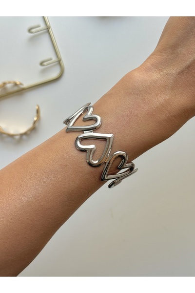 YOUES JEWELRY Çelik Kalın Kelepçe Bilezik Ayarlanabilir Kadın Erkek Unisex