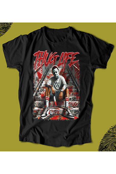 BUTSHIRT تي شيرت BU 'Thug Life - Jason - Halloween' تي شيرت للجنسين