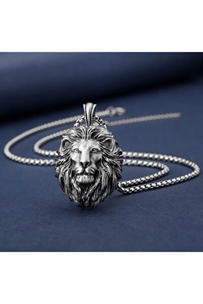 NevoAccessory Erkek Aslan Figürli Çelik Kolye