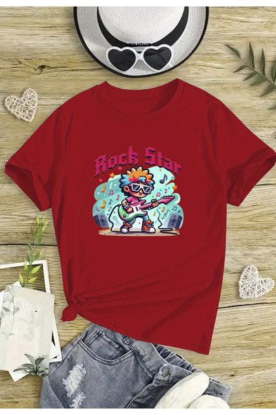 Advantage Παιδικό μπλουζάκι με στάμπα Rock Star