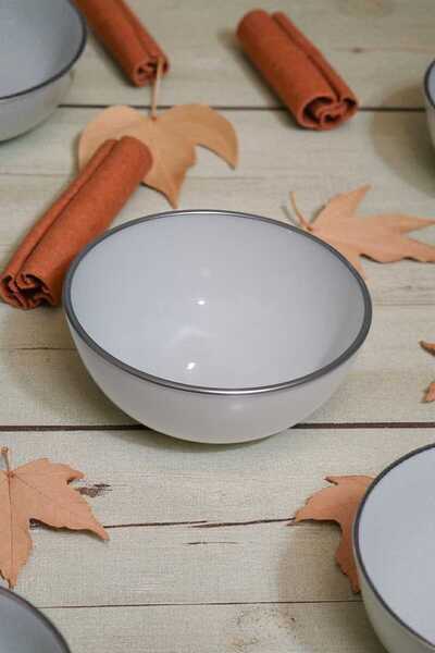 Luminarc Diwali 12 cm Gilded Set of 6 White Bowls Gms