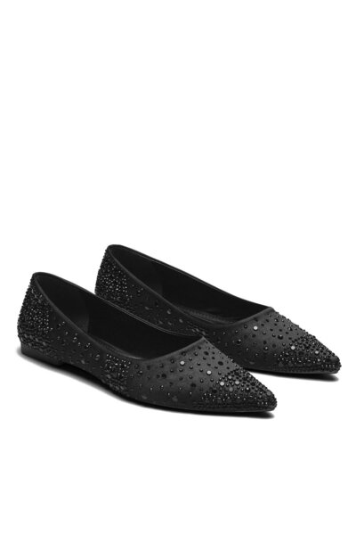 Dedos Pantofi de balerină brodați cu piatră pentru femei 2315