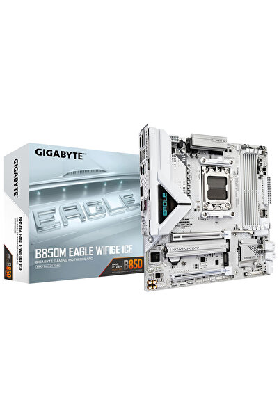 Gigabyte B850M EAGLE WIFI6E ICE AM5 DDR5 8200MHz (OC) mATX Gaming (Oyuncu) An...