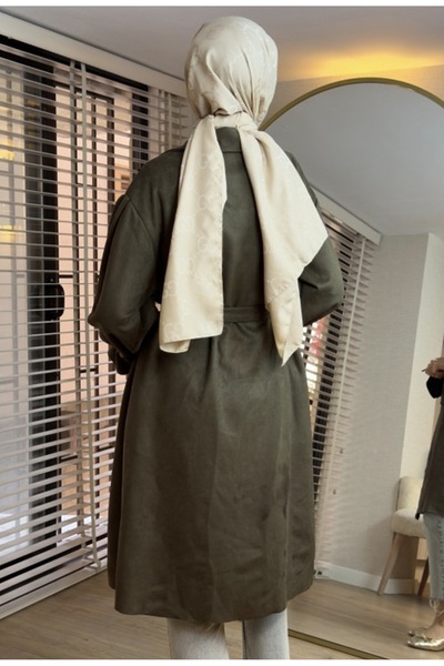 shop Kuşak Detaylı Süet Trençkot